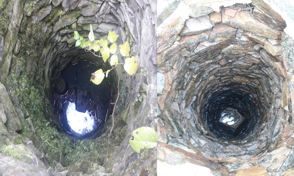 Studna před a po vyčištění